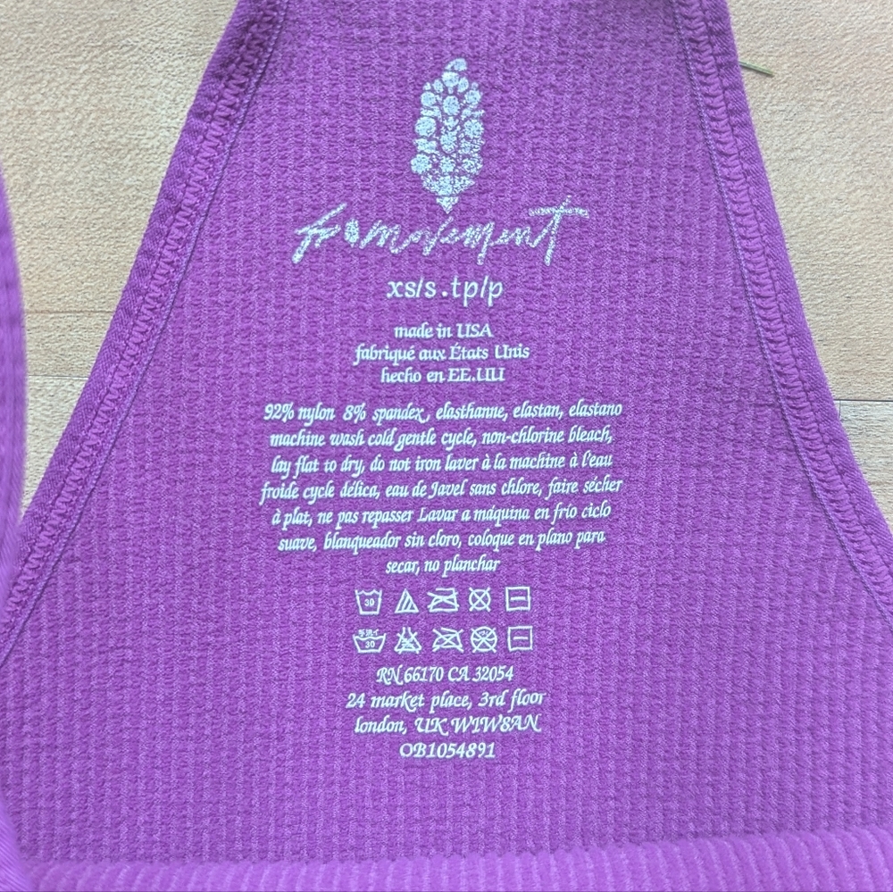 FP Movement by Free People Happiness Runs Crop Rinbed Tank in Purple - Size XS/S - Picture 5 of 7